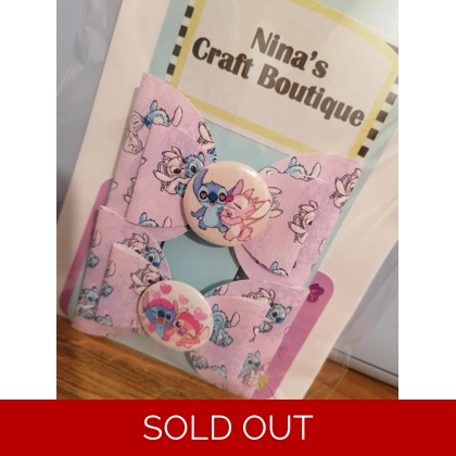 Disney Stitch & Angel Hair Bow Set